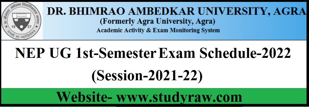 Agra University NEP UG (1st Semester) Exam Schedule-2022- Download