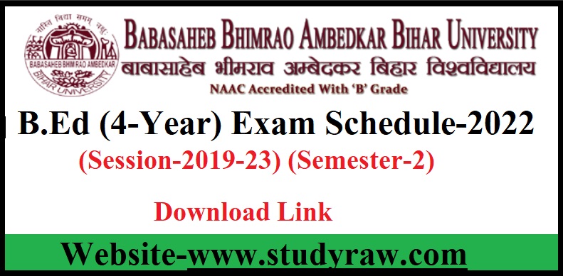 BRABU BA-B.Ed & BSc-B.Ed Semester-2 Exam Schedule- 2022-PDF