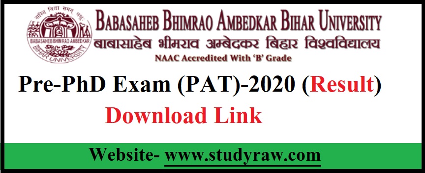 BRABU PhD Admission Test (PAT)-2020 Final Result-2022- Download Link