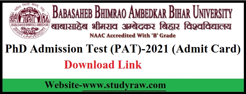 BRABU PhD Admission Test (PAT)-2021 Admit Card-Download Link