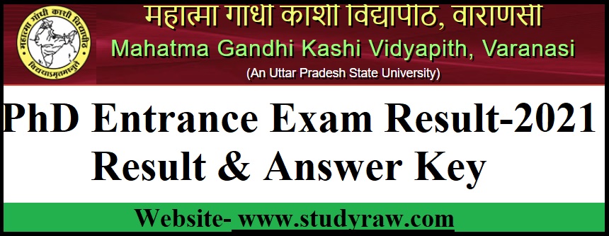 MGKVP PhD Entrance Exam-2021 Result, Answer Key-Download