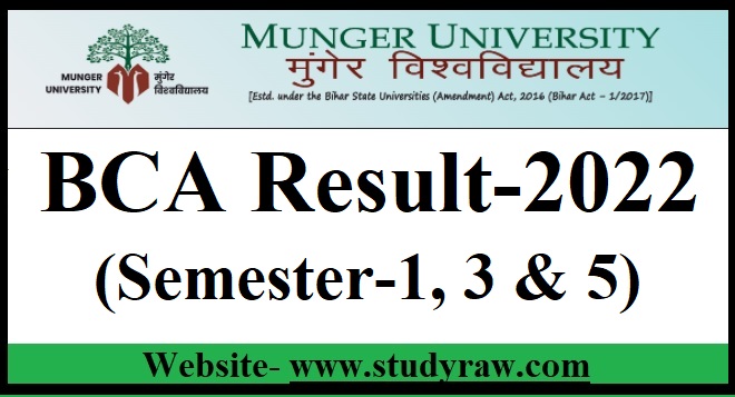Munger University BCA Result-2022 (Semester-1, 3 & 5)- Check Here