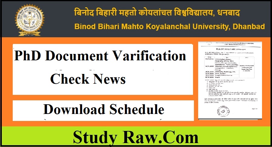 BBMKU PhD Admission Docuemnt Varification News