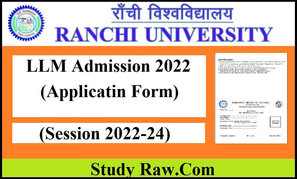 Ranchi University LLM Entrance Exam Date 2022- Download Link