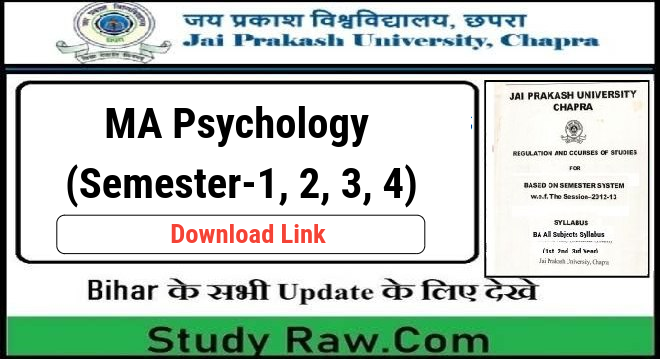 JPU MA Psychology Syllabus (Semester-1, 2, 3, 4) in Jai Prakash University