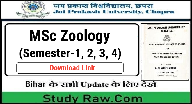 JPU MSc Zoology Syllabus for Semester-1, 2, 3, 4