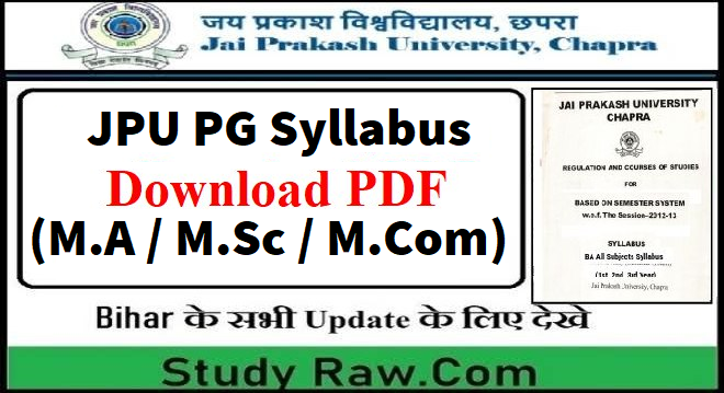 JPU PG Syllabus PDF Download