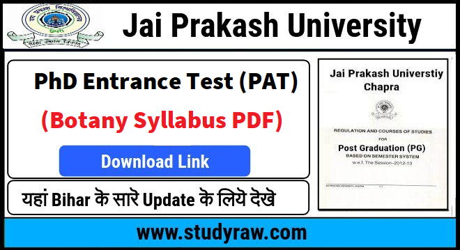 JPU PhD Botany Syllabus