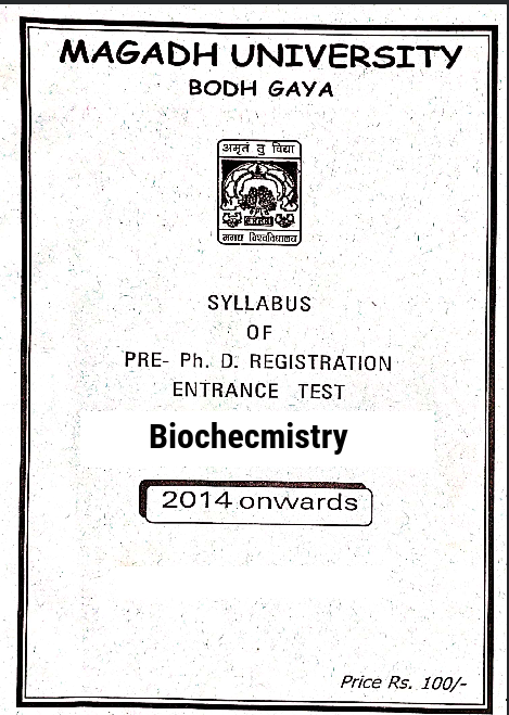 Magadh University PhD Entrance Biochemistry Syllabus