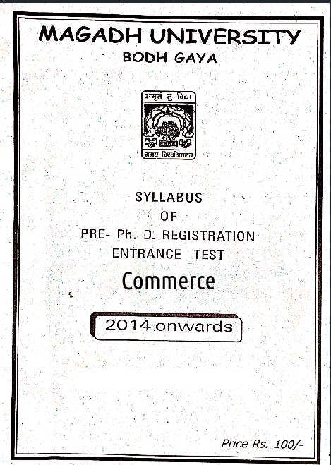 Magadh University PhD Entrance Commerce Syllabus