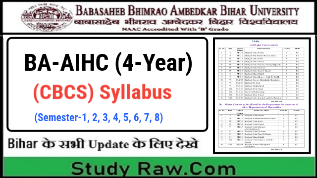 BRABU BA-AIHC New Syllabus CBCS Semester-1, 2, 3, 4, 5, 6, 7, 8
