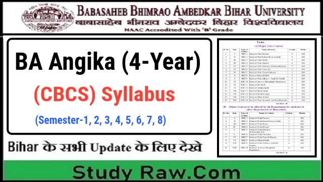BRABU BA-Angika New Syllabus- CBCS Semester-1, 2, 3, 4, 5, 6, 7, 8