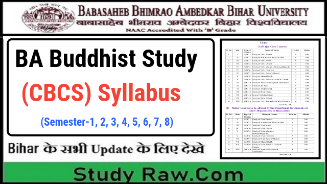 BRABU BA Buddhist Studies New Syllabus CBCS Semester-1, 2, 3, 4, 5, 6, 7, 8