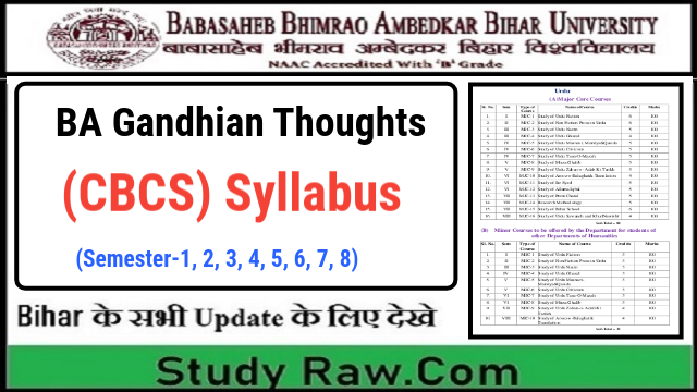 BRABU BA Gandhian Thoughts New Syllabus CBCS Semester-1, 2, 3, 4, 5, 6, 7, 8