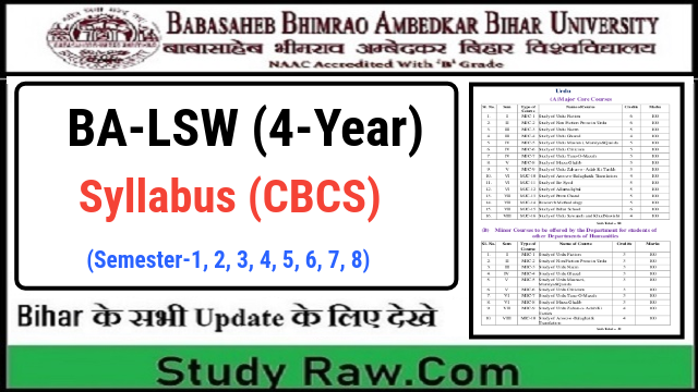 BRABU BA LSW New Syllabus CBCS Semester-1, 2, 3, 4, 5, 6, 7, 8