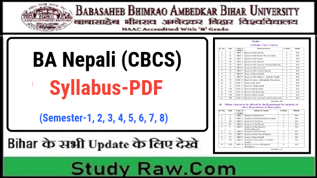 BRABU BA Nepali New Syllabus CBCS Semester-1, 2, 3, 4, 5, 6, 7, 8