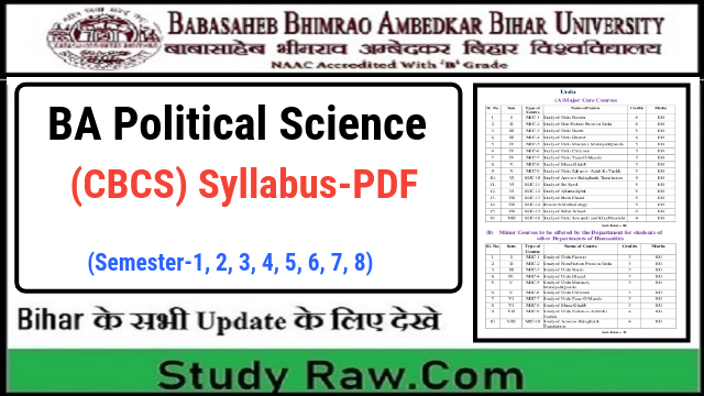 BRABU BA Political Science New Syllabus CBCS Semester-1, 2, 3, 4, 5, 6, 7, 8