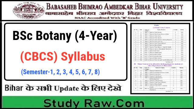 BRABU BSc Botany New Syllabus CBCS Semester-1, 2, 3, 4, 5, 6, 7, 8 ...