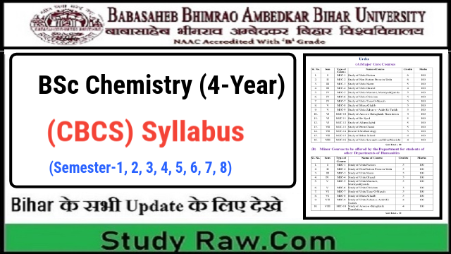 BRABU BSc Chemistry New Syllabus- CBCS Semester-1, 2, 3, 4, 5, 6, 7, 8 ...