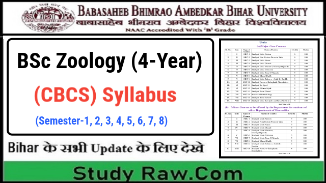 BRABU BSc Zoology New Syllabus CBCS Semester-1, 2, 3, 4, 5, 6, 7, 8