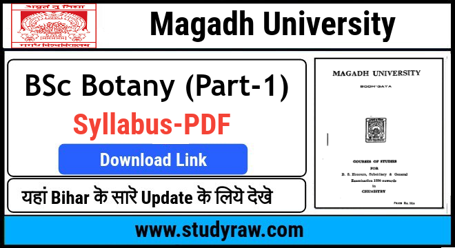 Magadh University BSc Botany Part-1 Syllabus Download in PDF