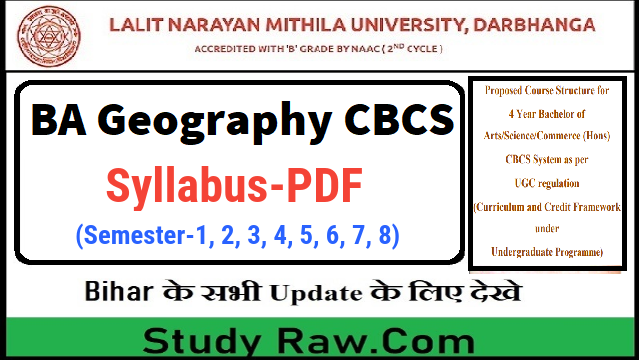 Mithila University 4 Year BA Geography Syllabus PDF