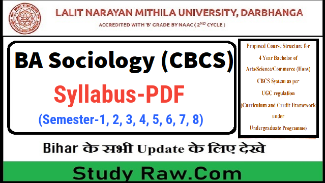 Mithila University 4 Year BA Sociology Syllabus PDF