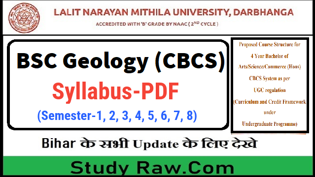 Mithila University 4 Year BSC Geology Syllabus PDF