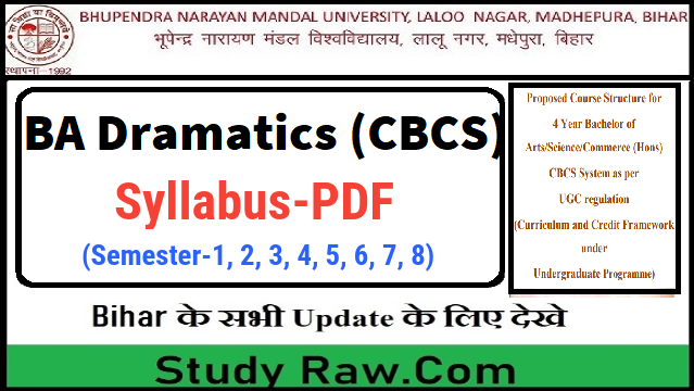 BNMU 4 Year BA Dramatics Syllabus PDF