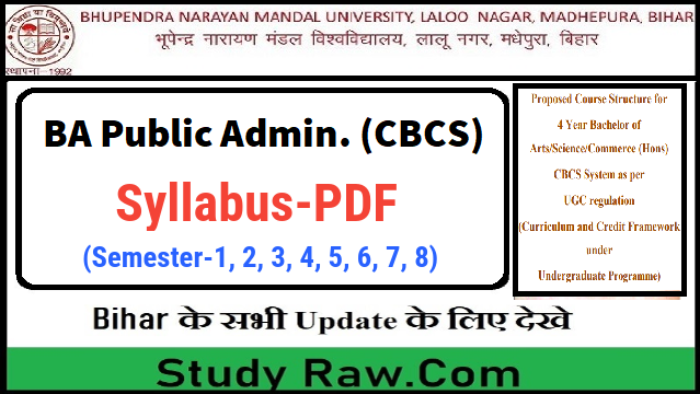 BNMU 4 Year BA Public Administration Syllabus PDF