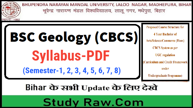 BNMU 4 Year BSC Geology Syllabus PDF