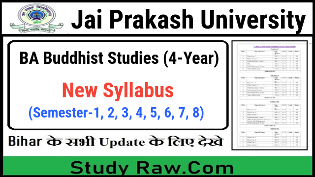 JPU BA Buddhist Studies New Syllabus CBCS Semester-1, 2, 3, 4, 5, 6, 7, 8