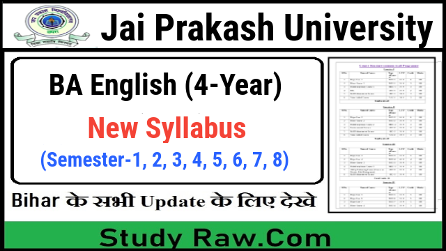 JPU BA English New Syllabus CBCS Semester-1, 2, 3, 4, 5, 6, 7, 8
