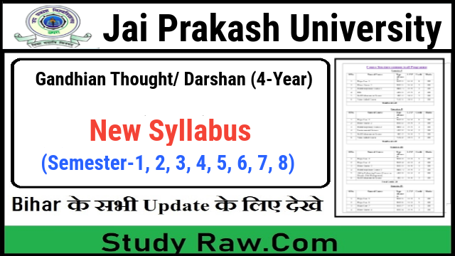 JPU BA Gandhian Thought_ Darshan New Syllabus CBCS Semester-1, 2, 3, 4, 5, 6, 7, 8