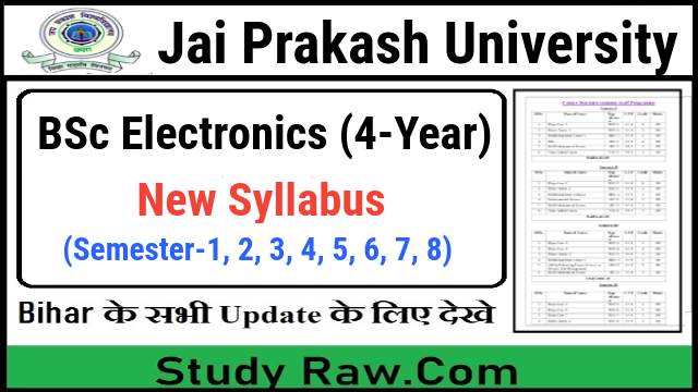 JPU BSc Electronics New Syllabus CBCS Semester-1, 2, 3, 4, 5, 6, 7, 8