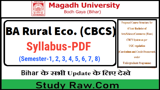 Magadh University 4 Year BA Rural Economics Syllabus PDF