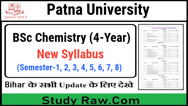 Patna University BSc Chemistry New Syllabus CBCS Semester-1, 2, 3, 4, 5, 6, 7, 8