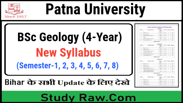 Patna University BSc Geology New Syllabus CBCS Semester-1, 2, 3, 4, 5, 6, 7, 8