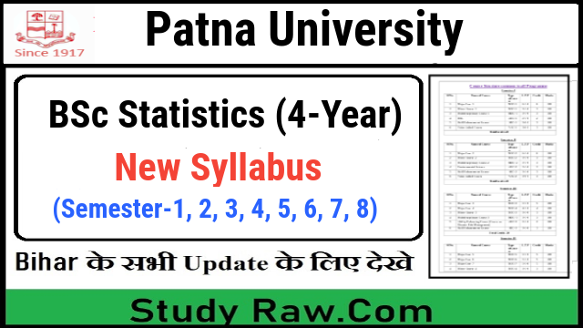 Patna University BSc Statistics New Syllabus CBCS Semester-1, 2, 3, 4, 5, 6, 7, 8