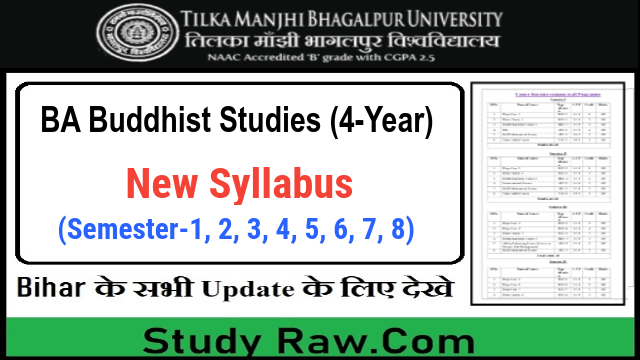 TMBU BA Buddhist Studies New Syllabus CBCS Semester1, 2, 3, 4, 5, 6, 7, 8
