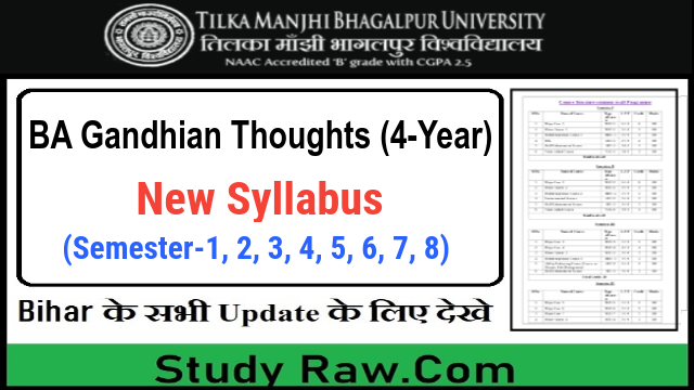TMBU BA Gandhian Thoughts New Syllabus CBCS Semester1, 2, 3, 4, 5, 6, 7, 8