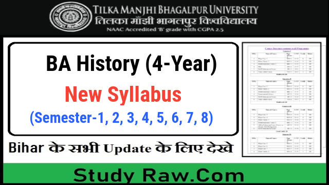 TMBU BA History New Syllabus CBCS Semester-1, 2, 3, 4, 5, 6, 7, 8