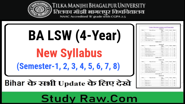 TMBU BA LSW New Syllabus CBCS Semester-1, 2, 3, 4, 5, 6, 7, 8