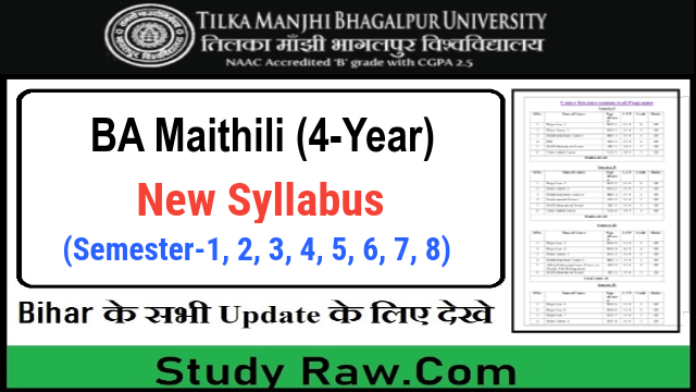 TMBU BA Maithili New Syllabus CBCS Semester-1, 2, 3, 4, 5, 6, 7, 8