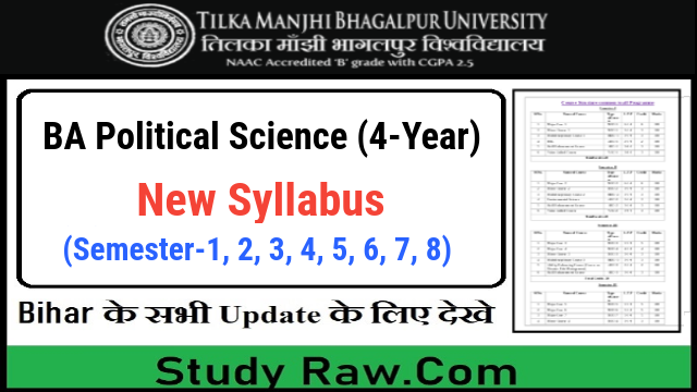 TMBU BA Political Science New Syllabus CBCS Semester-1, 2, 3, 4, 5, 6, 7, 8