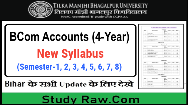 TMBU BCom Accounts New Syllabus CBCS Semester-1, 2, 3, 4, 5, 6, 7, 8