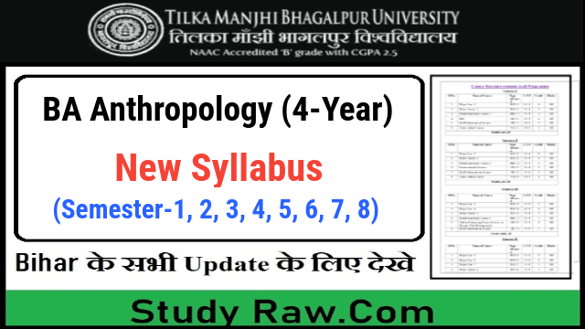 TMBU UG Anthropology New Syllabus CBCS Semester-1, 2, 3, 4, 5, 6, 7, 8