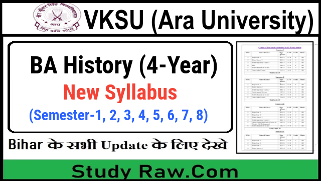 VKSU BA History New Syllabus CBCS Semester-1, 2, 3, 4, 5, 6, 7, 8
