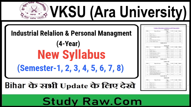 VKSU BA Industrial Relalion & Personal Managment New Syllabus Semester-1, 2, 3, 4, 5, 6, 7, 8