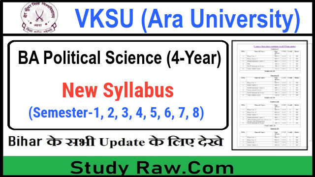 VKSU BA Political Science New Syllabus CBCS Semseter-1, 2, 3, 4, 5, 6, 7, 8